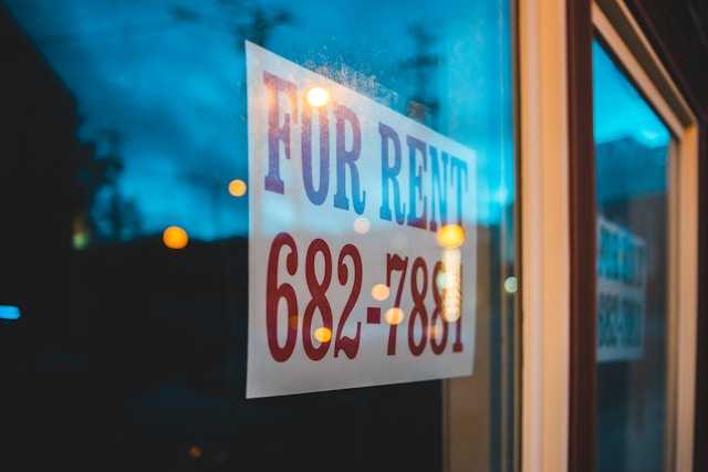 Office For Rent Sign In Window