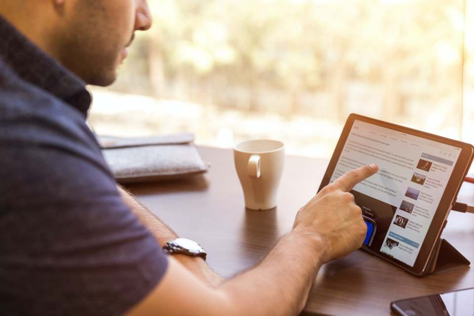 Man on tablet