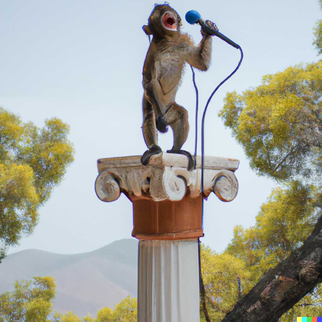 Singing Monkey on a Pedestal