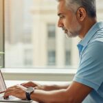 Man working on a laptop