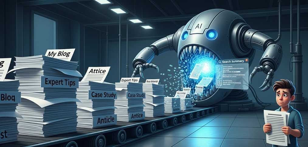 AI engine consuming content to produce an AI summary
