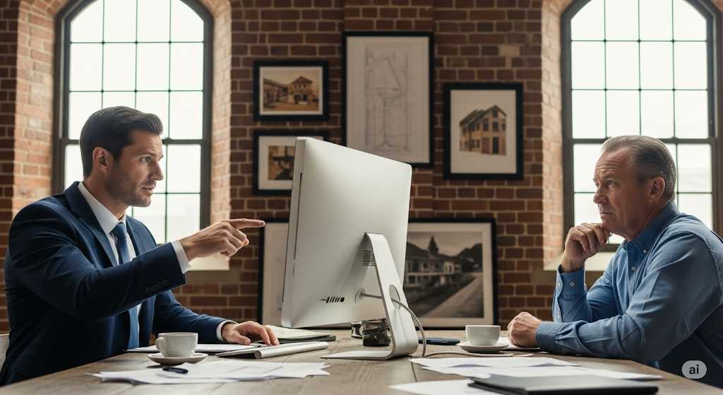A coach talking to a client