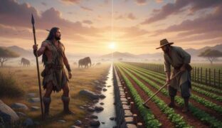 A hunter-gatherer and a farmer
