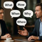 Stop Asking Verb-Led Questions: How To Use Interrogative Questions In Sales And Negotiation A man asking interrogative-led questions