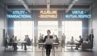 Three rooms of friendship - Utility, Pleasuer, and Virtue