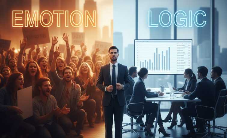 Depictions of emotion vs logic