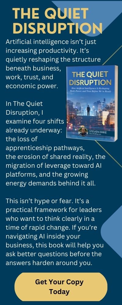 The Quiet Disruption Book Ad