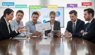 Several people sitting around a conference room all with different social needs.