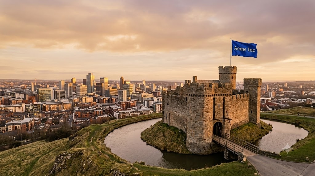 Castle on a hill.