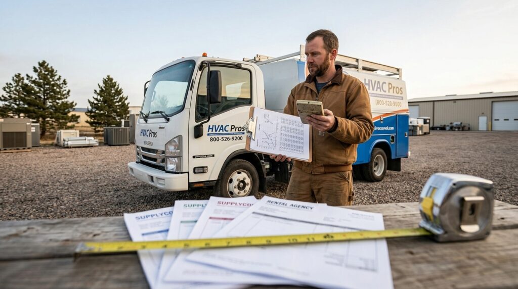 HVAC contractor reviewing jobs to determine whether he should add another crew.